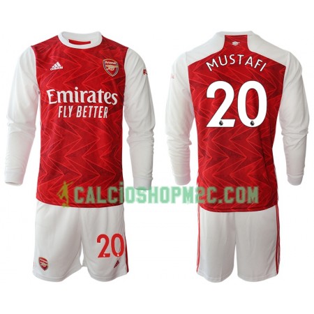 Arsenal Shkodran Mustafi 20 Bambino Maglia Prima 2020/2021 Manica Lunga (+ Pantaloncini)